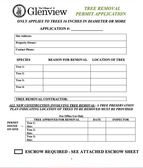 village of glenview permit application.